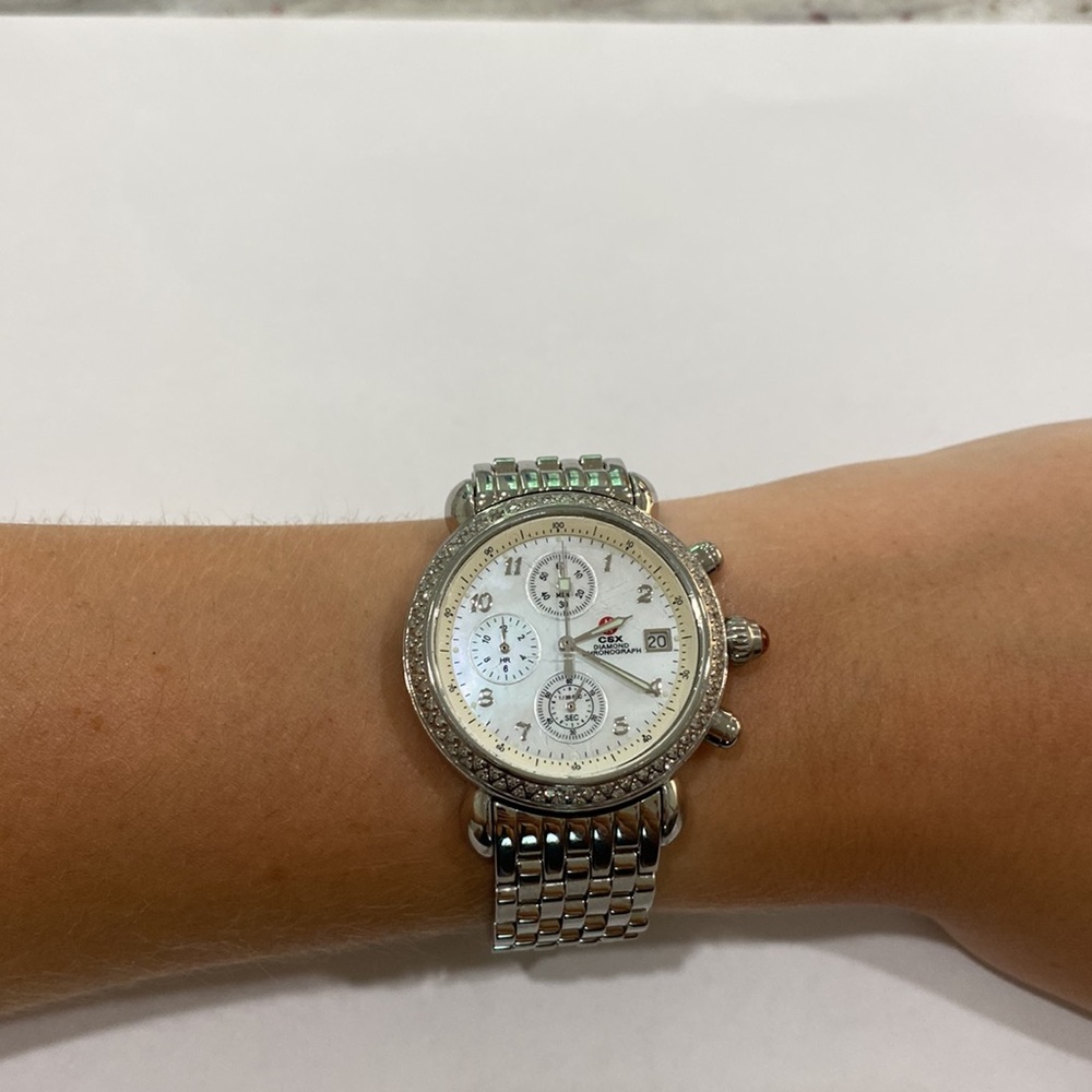 Michele CSX Diamond Bezel Watch